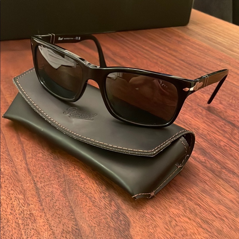 Persol 3048S black and silver sunglasses